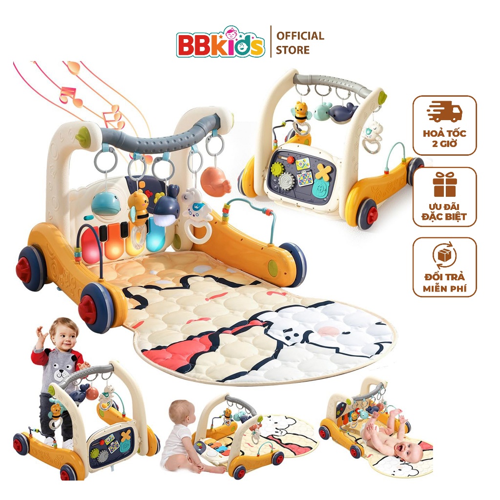 BBkids Thảm Nhạc Cho Bé Sơ Sinh, Xe Tập Đi 3in1, Đồ Chơi Treo Phát Nhạc, Họa Tiết Dễ Thương - BB029