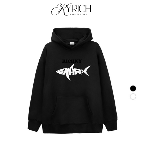 Áo Hoodie Kyrich Premium Nỉ Cá Mập Trắng White Shark