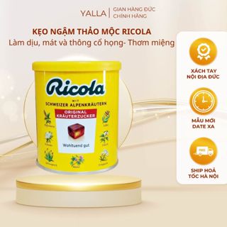   BẢN ĐỨC 🇩🇪   Kẹo ngậm thảo mộc Ricola - Dịu họng giảm ho rát cổ khàn tiếng-250g Nội địa,DATE 2028 