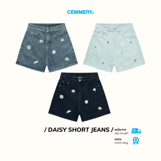 Quần Short Jeans CEMMERY Local Brand Chính Hãng Daisy Short Jeans Wash Unisex Thêu Hoa 3 Màu