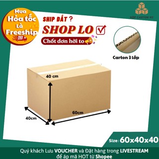 60x40x40 Combo 10 thùng carton chuyển nhà thùng giấy đóng hàng size to giá rẻ - Hộp carton HTplus