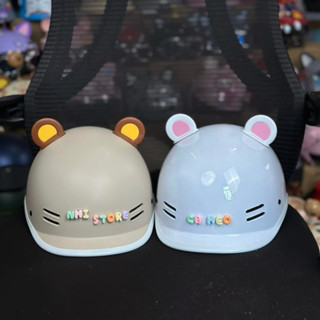 Nón bảo hiểm Cá Heo nam nữ cao cấp, tặng kèm quà tặng tai gấu và charm tên gắn mũ cute - MBH Store