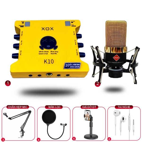 Combo Sound Card K10 Và Micro Thu Âm Y103E