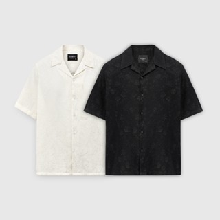 Áo sơ mi nam ROWAY form suông thoáng mát, Cộc tay vân hoa