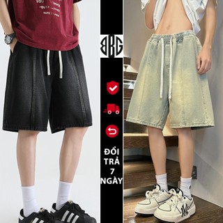 Quần Short SỌT Đùi jeans Nam ngắn sọc gân Túi hộp wash co dãn 4 chiều cạp chun Avocado