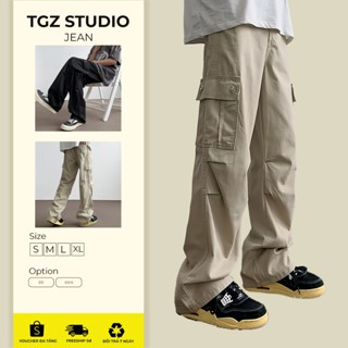 Quần Túi Hộp Ống Rộng Nam Nữ Kaki cotton ,Quần Form Phủ Giày Quần Jogger Bigsize Be Đen J11