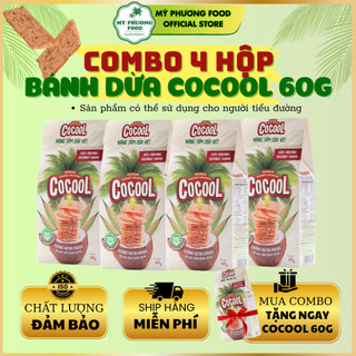   MUA 4 TẶNG 1  COMBO 4 Hộp Bánh Dừa Nướng Mật Hoa Dừa COCOOL Đặc sản Đà Nẵng 60g - Mỹ Phương FOOD 