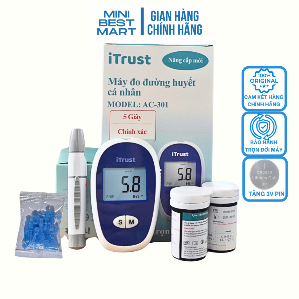 Máy đo đường huyết iTrust AC-301 - Hàng Chính Hãng