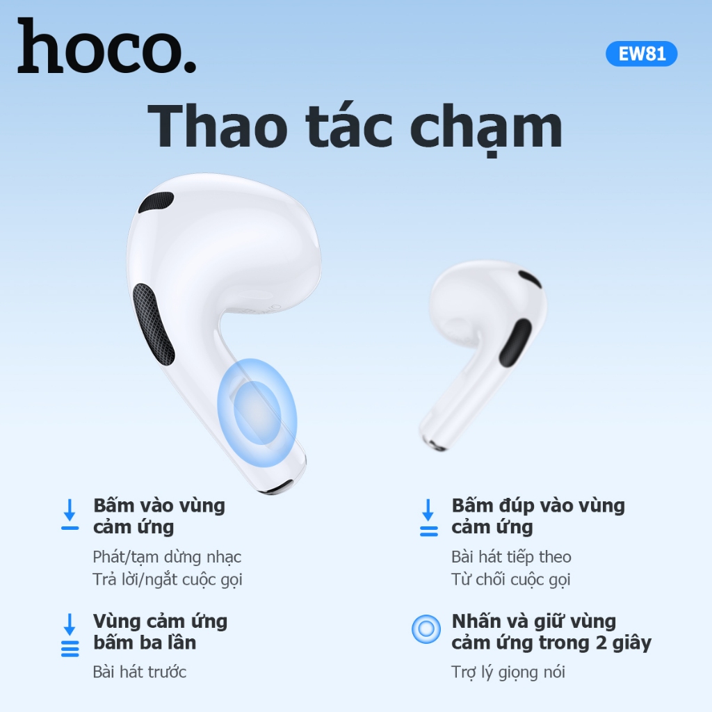 Tai nghe Bluetooth v EW72, EW81 Hoco - Màn hình cảm ứng - Chống ồn chủ động | BigBuy360 - bigbuy360.vn