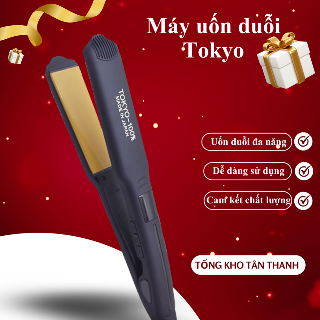 Máy duỗi là tóc  Tokyo mặt sứ bóng mượt bảo vệ tóc dùng cho salon chuyên nghiệp, Máy tạo kiểu tóc hiện thị nhiệt độ