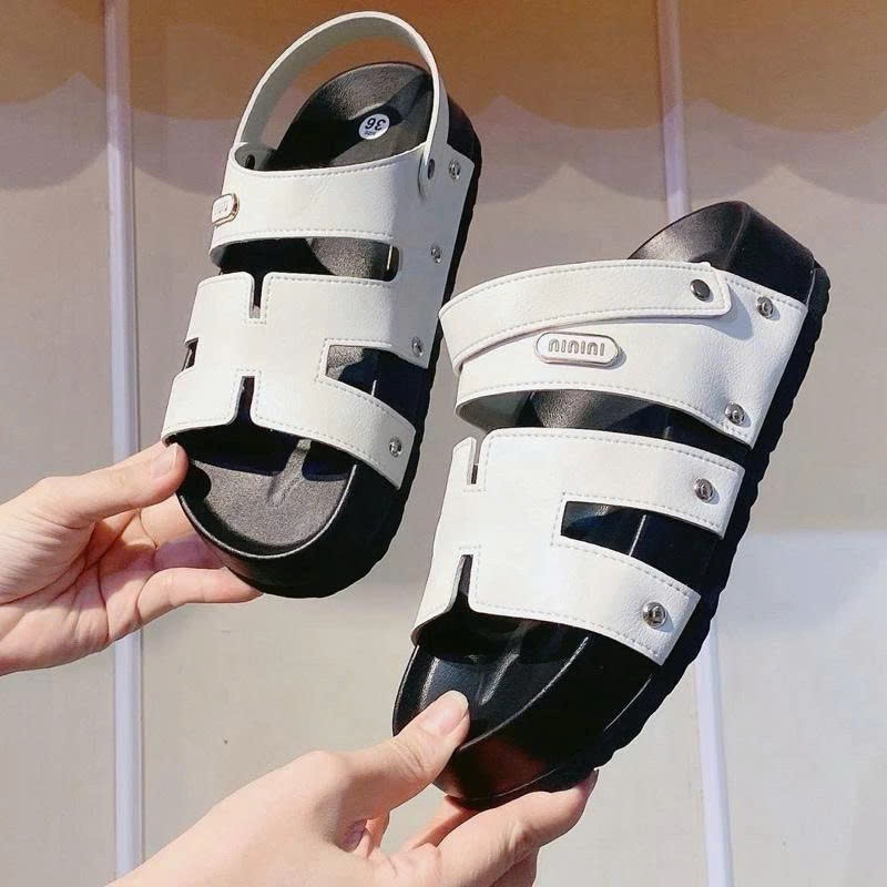 Dép Sandal Quai Hậu Nữ mới chữ H Đế 4cm kèm khoá Muiuiu. Đế mềm nhẹ Chuẩn QC