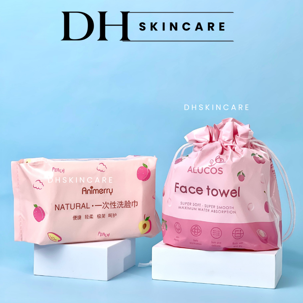 Khăn mặt khô đa năng Animerry PEACH Siêu Dai Siêu Mềm dạng cuộn, dạng rút dùng 1 lần Dhskincare