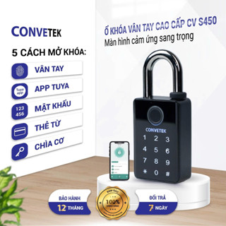 Ổ Khoá Vân Tay Màn Hình Cảm Ứng CONVETEK CV-S450 5 Cách Mở Tiện Dụng Chống Nước Chất Liệu Hợp Kim Kẽm Chắn
