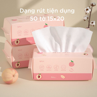 Khăn mặt khô đa năng Animerry PEACH Siêu Dai Siêu Mềm dạng cuộn, dạng rút dùng 1 lần Dhskincare