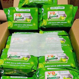 [GIÁ SỈ]Thùng 10 gói Khăn ướt lau bếp đa năng KHÁNG KHUẨN -KHỬ MÙI 50TỜ 20*30cm(800gr/1G)