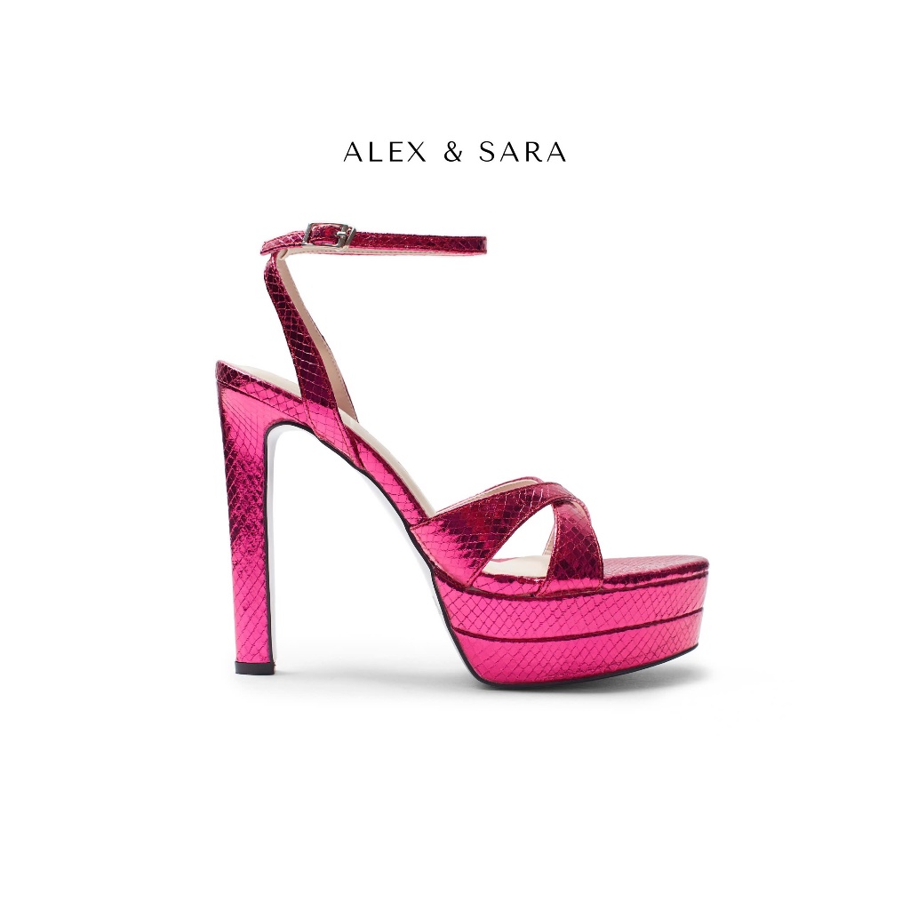 LT27 - Giày đúp 2 tầng Alex & Sara quai chéo hoa hậu cao 14cm dự tiệc, catwalk alex sara