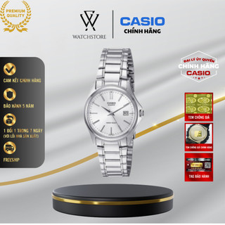  Đồng Hồ Nữ Casio LTP-1183A-7ADF Màu Trắng Kim Trắng Mặt Kính Khoáng Size 28.5mm Kháng Nước Dây Kim Loại Chính Hãng 