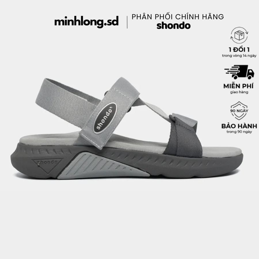 Giày Sandal Nam Nữ F7 Racing Êm Nhẹ Màu Xám Shondo F7R2021