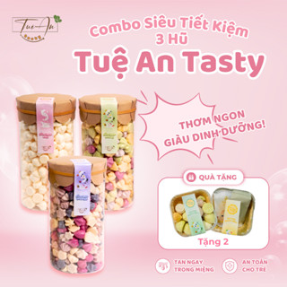 Combo Siêu Tiết Kiệm 3 Hũ 1000ml Bánh Ăn Dặm Tuệ An Tasty Sữa Chua Khô Mix Vị Trái Cây Bổ Sung Vitamin Khoáng Chất