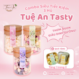 Combo Siêu Tiết Kiệm 3 Hũ 500ml - 1000ml Bánh Ăn Dặm Tuệ An Tasty Sữa Chua Khô Mix Vị Trái Cây Mềm Xốp Giàu Vitamin