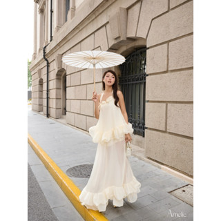 AMELIE - Set áo cổ yếm phối hoa + chân váy xuông Nataly set AME262