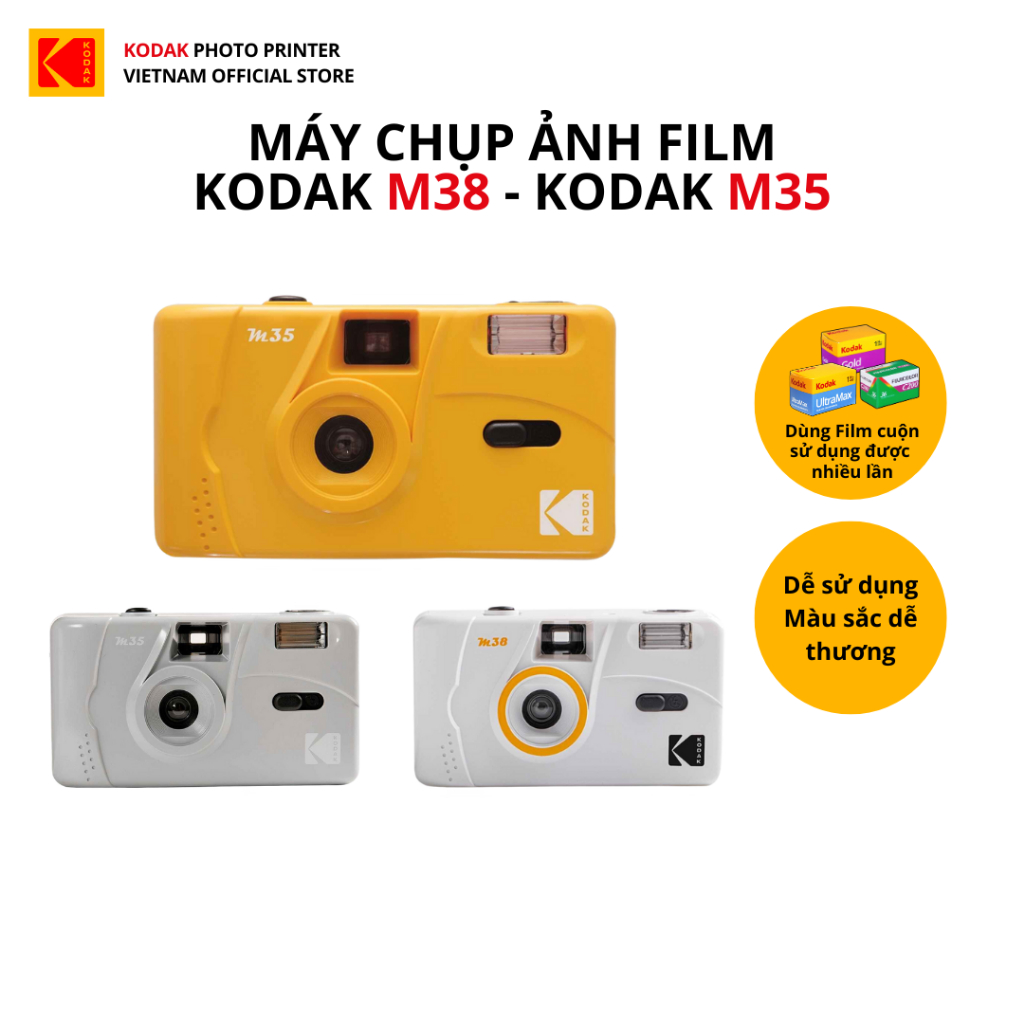 Máy ảnh Film Kodak M35 - Máy ảnh chụp film - Có thể thay films được - Không gồm PIN