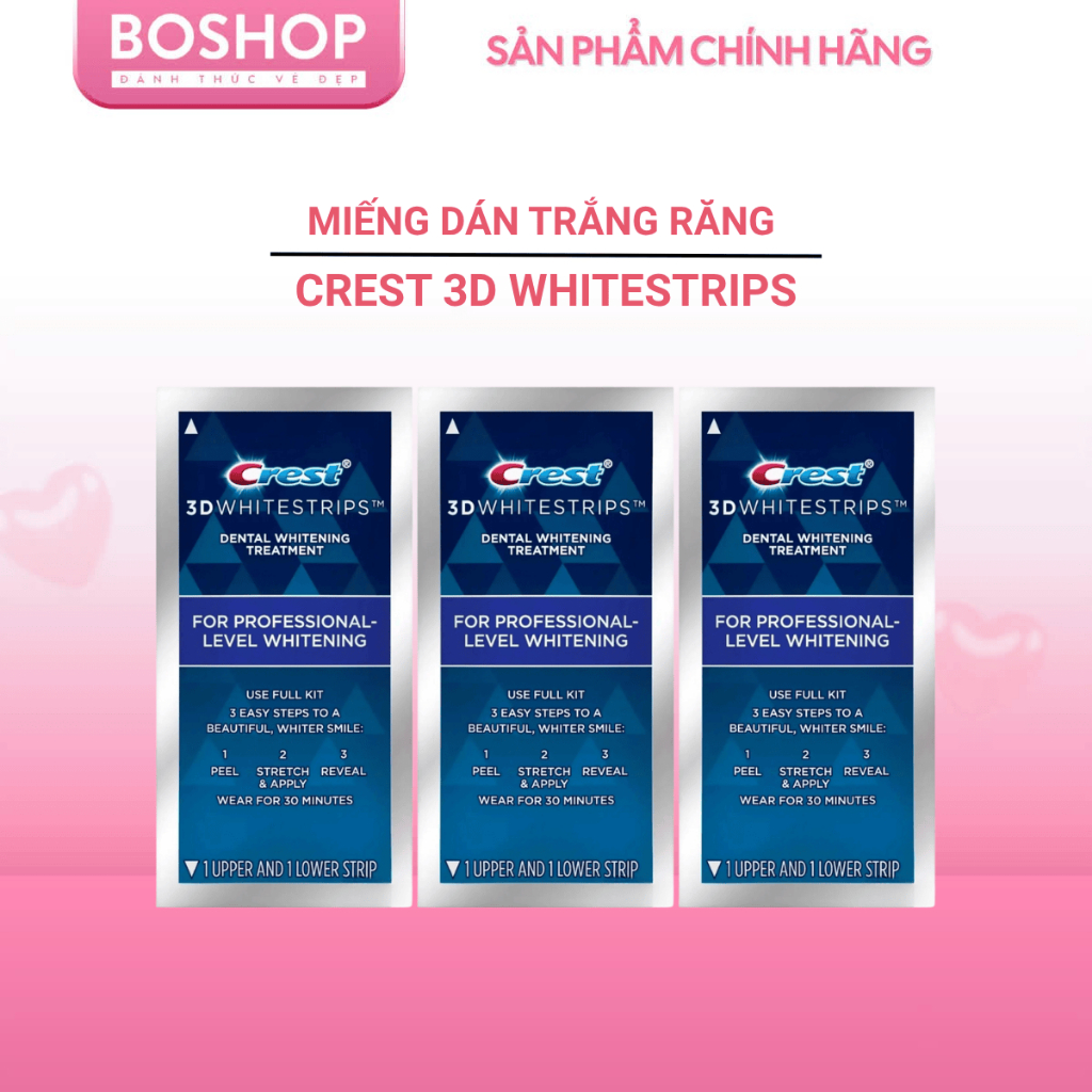 Miếng Dán Trắng Răng Crest 3D Whitestrips