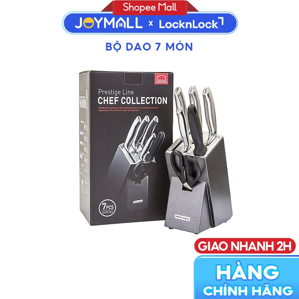 Bộ Dao Bằng Thép Không Gỉ Cao Cấp 7 Món LocknLock CKK301, Hàng Chính Hãng, Có Hộp Đựng - JoyMall