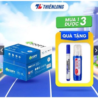 Combo 5 ream giấy in A4, giấy photo 70gsm Thiên Long IK Copy 500 tờ - Thùng giấy A4 500 tờ cứng không gợn sóng