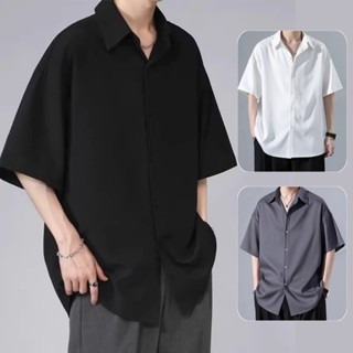 Áo sơ mi big size  áo sơ mi trắng  tay ngắn unisex  Chất Lụa Mềm Mịn  xịn mát  Phong Cách Hàn Quốc  Cao Cấ