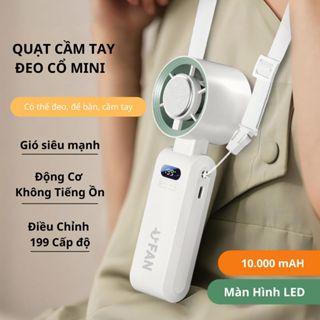 Quạt mini cầm tay tích điện 199 cấp độ, quạt Turbo 10000mah có thể sạc lại, không ồn làm mát phù hợp ngoài trời thể thao