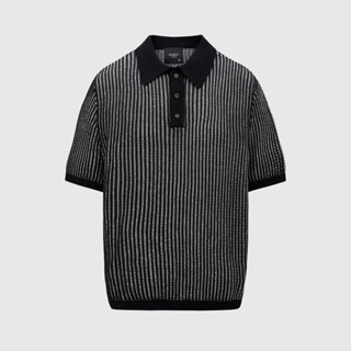 Áo Polo nam ROWAY dệt len Premium, form regular | Polo len cổ đen