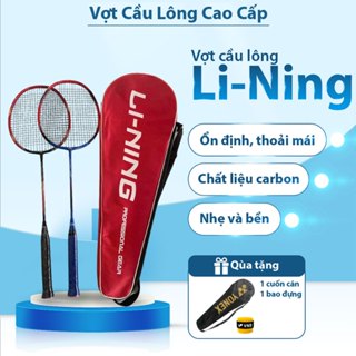  Vợt cầu lông Li-Ning chính hãng chất liệu carbon căng sẵn tặng cuốn cán và bao đựng 