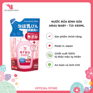 Combo nước rửa bình Arau Baby bình và túi