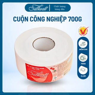 Combo 10 Giấy vệ sinh cuộn to 700g Silkwell 2 lớp, Giấy vệ sinh công nghiệp Silkwell siêu tiết kiệm