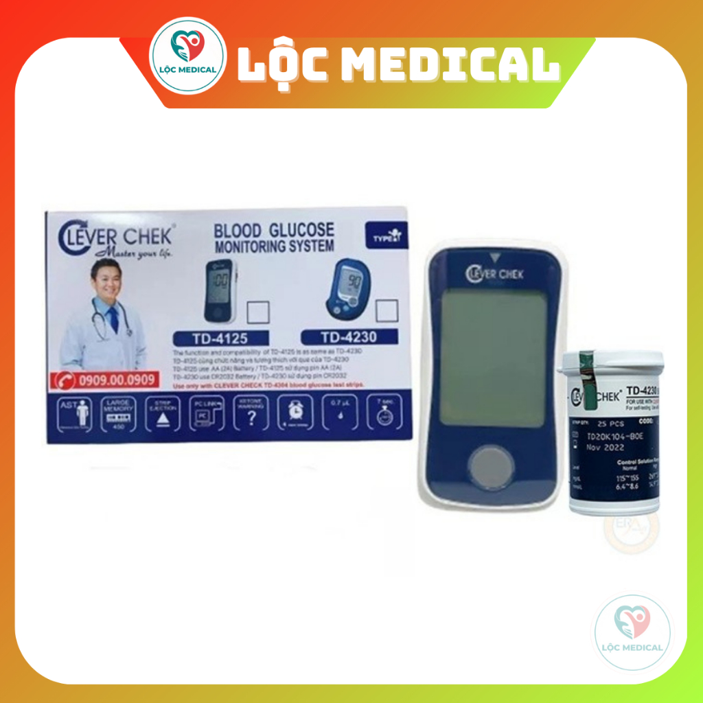 Máy đo đường huyết Clever Check ( Kèm 25 que thử)
