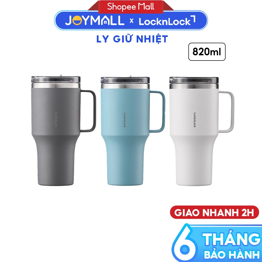 Ly Giữ Nhiệt LocknLock Metro King 820ml LHC4326, Hàng Chính Hãng, Nắp Trượt, Có Tay Cầm - JoyMall