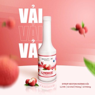   BAO BÌ MỚI  Siro Vải Heston Đài Loan Chai 1L Làm Trà Trái Cây Đủ Các Mùi Vị 