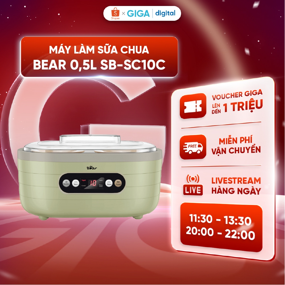 Máy làm sữa chua Bear 0,5L SB-SC10C - Làm sữa chua| rượu gạo | các món hấp