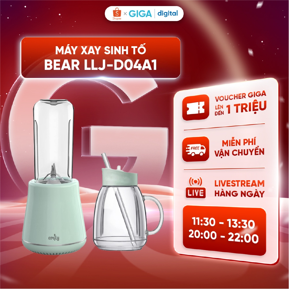 Máy Xay Sinh Tố Bear LLJ-D04A1 - Dễ sử dụng - Nhỏ gọn tiện lợi