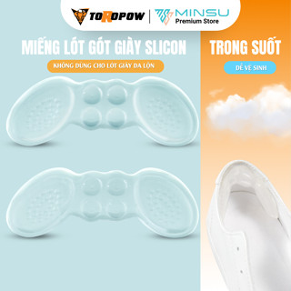 Miếng Lót Đệm Gót Giày Silion Trong Suốt MINSU M5547 Bảo Vệ Gót Chống Trầy Xước Đau Chân Silicon Giảm Size Giày Cao Gót