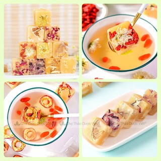 Trà hoa cúc đường phèn mix vị, viên cúc đường phèn và tổng hợp các loại trà hoa tự chọn, vị ngọt thanh