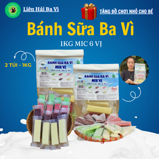 1Kg Bánh Sữa Ba Vì Mic 6 Vị 2 Túi Khoảng 85 - 90 Thanh Bánh Sữa Tươi Cô Đặc Đặc Sản Ba Vì Milk