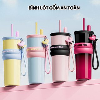  Cốc nước giữ nhiệt chất liệu inox 316 có tay cầm hiển thị nhiệt độ cốc giữ nhiệt inox dung tích 650ml dây xách tiện lợi 