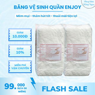   Bịch 50 Miếng  Băng Vệ Sinh Quần Enjoy Dành Cho Mẹ Bầu Sau Sinh Phụ Nữ Đến Tháng Thấm Hút Tốt Thoải Mái Vận Động 