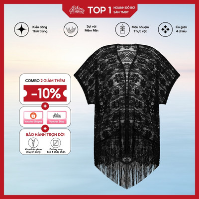 Áo khoác BIKINI PASSPORT dạng đuôi cá - Đen - BC001_BL