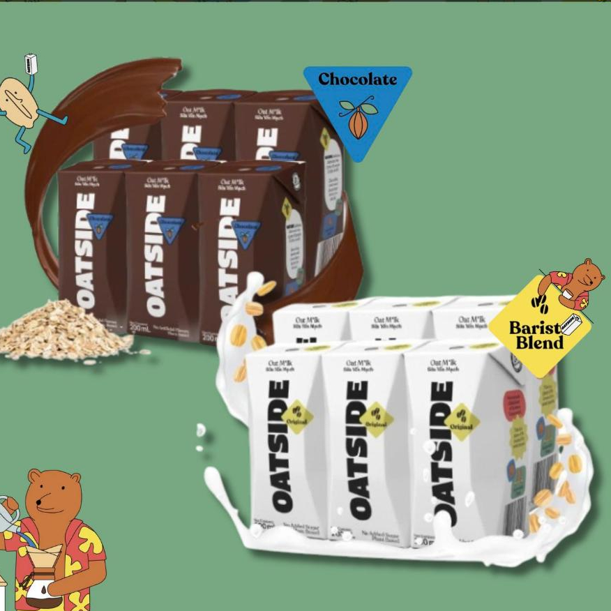 🥛🍼 SỮA YẾN MẠCH KHÔNG ĐƯỜNG OATSIDE (Lốc 200ml x3) 🥛🍼