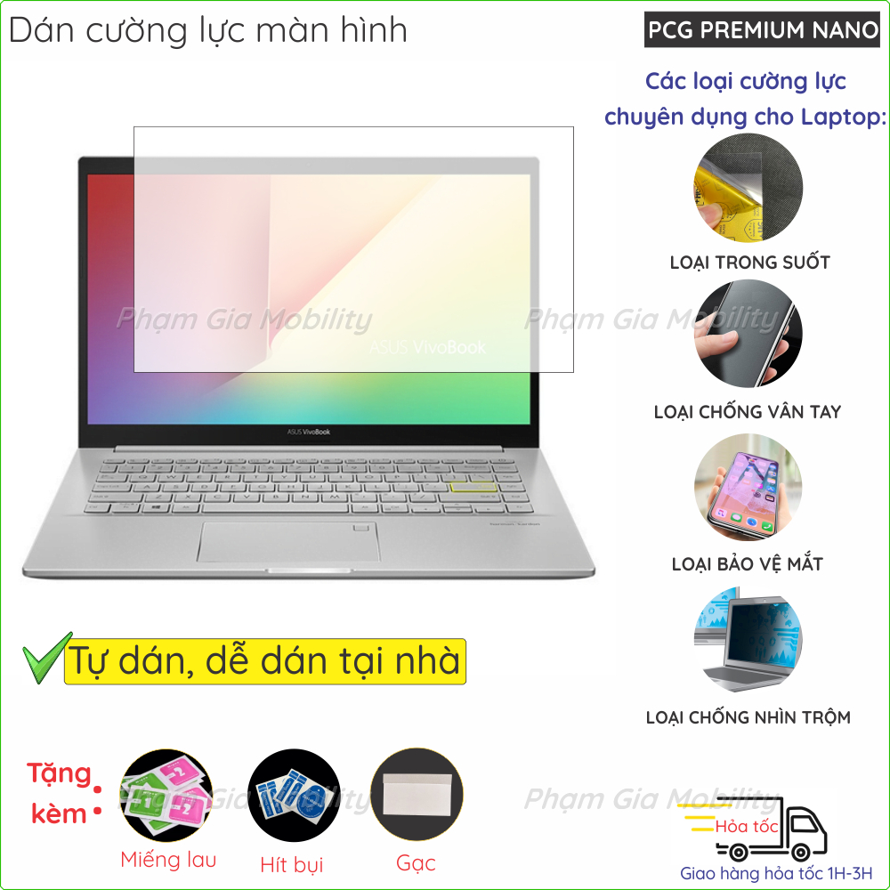 Dán màn hình cường lực dành cho Asus VivoBook 15 14 A412/ S530FN/ M412/ M413 / X3400PA/ X3400PH/ X15