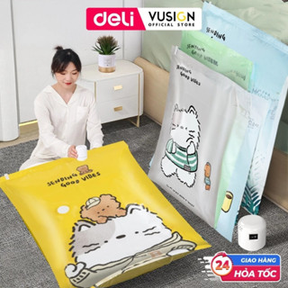 [SIÊU RẺ] Túi Hút Chân Không Quần Áo Deli Hỏa Tốc Cao Cấp DÀY GẤP ĐÔI Van Chống Rò Hơi Tránh Ẳm Mốc