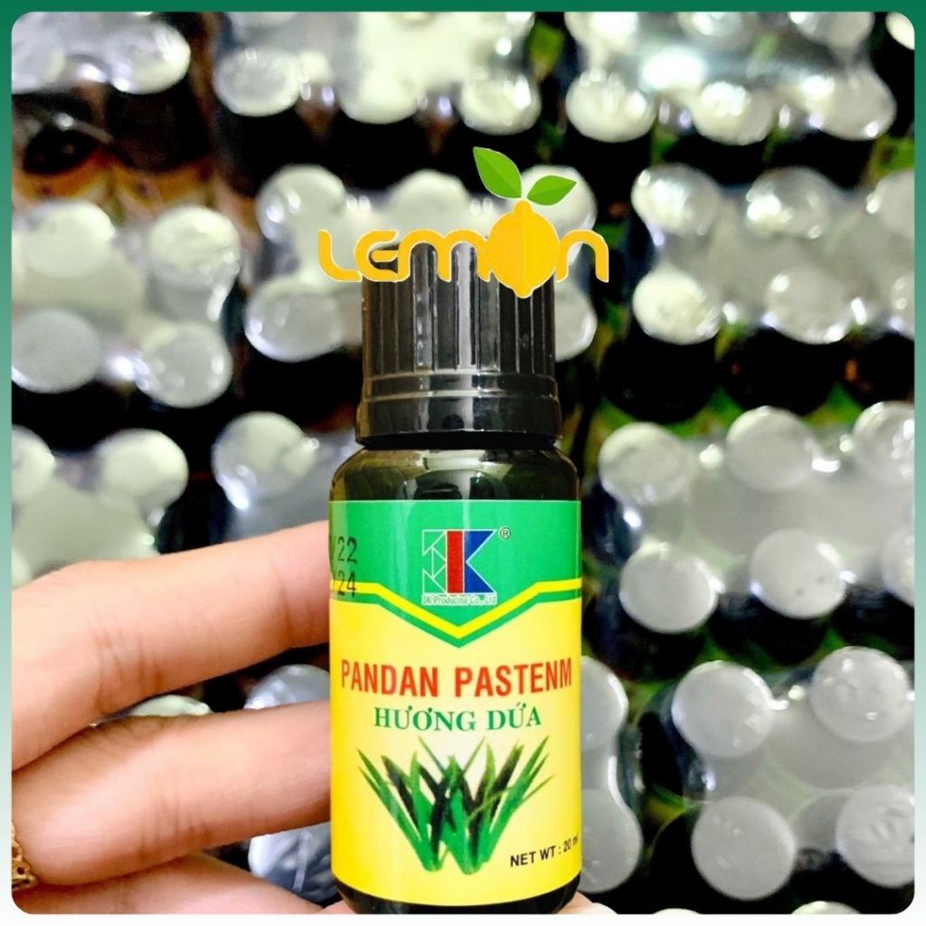 Hương lá dứa (lá nếp) có màu 3K chuyên dùng cho xôi chè, rau câu, bánh mứt - Chai 20ml